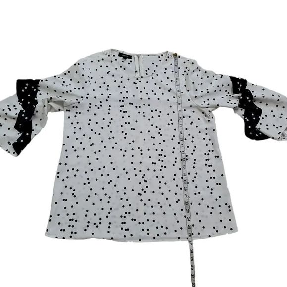 Alfany white black polka dots ruffle sleeves top - Picture 9 of 10